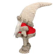 Marionnette en tissu gnome gris rouge cm35x25h90