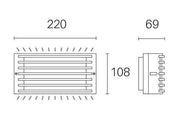 Applique 10W LED 4000K Grid Caffe Line
