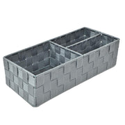 Tiroir en polyester gris 3 compartiments cm37x17h10