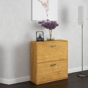 Meuble à chaussures 853902 2 portes battantes chêne double profondeur