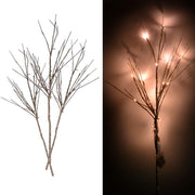 Branches lumineuses paillettes or argent 72 led blanc chaud alimentation cm40x40h100 fixé