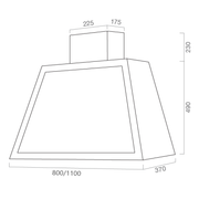 Hotte aspirante GARAGE LISCIO en inox argenté 110 cm