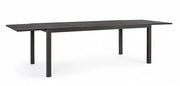 Table d'extérieur HILDE en aluminium Anthracite Extensible 200-300x100x h75 cm