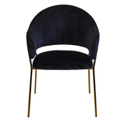 Fauteuil Rotterdam en velours noir h82 cm