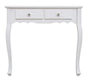 Meuble console 2 tiroirs en bois blanc Blanc 80 x 40 x 75 cm