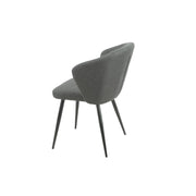 Chaise rembourrée Krid Gris foncé avec des pieds en métal noir 44x41x82 cm