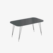Table basse rectangulaire Reeta anthracite et pieds noirs