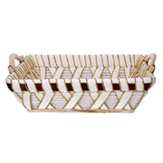 Panier en osier blanc rectangulaire cm46x36h13