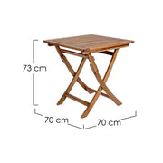Table de Noemi pour extérieur à Acacia Wood Follive 70x70x H73 cm