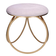 Pouf rond en métal velours gris cm44x42h43