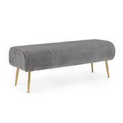 Banquette 2 places en velours gris Selena