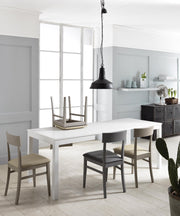 Table extensible en mélaminé blanc 130/210x80x76h cm