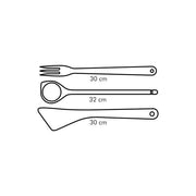 Set 3 pcs Cuillère, Pelle, Fourchette Woody