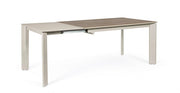Table extensible grise et taupe