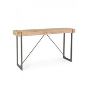 Table de bar en acier avec plateau en sapin iegno GARRETT 200x50x h110 cm