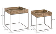Set de 2 tables basses en bois de style industriel