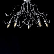 Plafonnier en fer chromé poli avec 5 lumières strass cristal