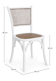 Chaise en bois blanc de style rustique