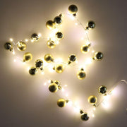 Fil de lumière sphère or 48 led blanc chaud alimentation fixe cm ø4x120