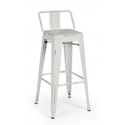 Tabouret haut de tabouret en acier au New Jersey blanc antique 94h cm