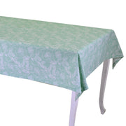 Nappe ourlet rose sauvage 2cm vert d'eau cm140x180