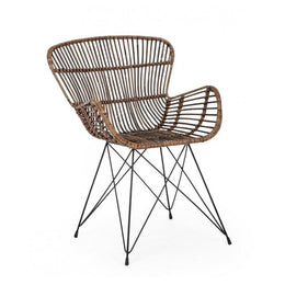 Fauteuil rustique en fibre naturel Ventrus croco