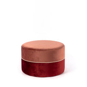 Pouf velours bois vieux rose et bordeaux cm 62 x 62 xh 39