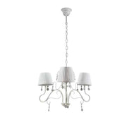 Chandelier blanc moderne à 3 légers avec des lampes en tissu 55 cm