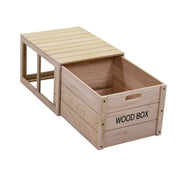 Boîte en bois avec tiroir rectangulaire 39 x 50 x H 29,5 cm