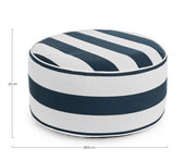 Pouf Rayé Gonflable Blanc-Bleu