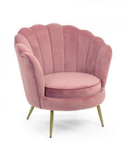 Fauteuil rétro en velours rose paon cm 80 x 76 x 84 h