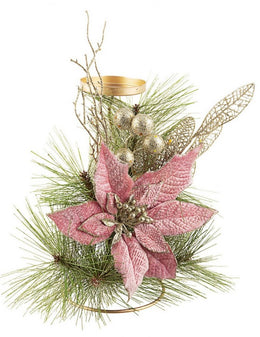 8x Bougie 1F Annabel Poinsettia Rose H25