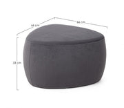 Pouf Stone effet velours gris foncé