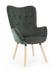 Fauteuil velours velours Juliet vert forêt