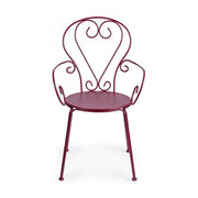 Chaise empilable Etienne Bordeaux avec accoudoirs