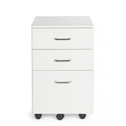 Commode de bureau en MDF avec trois tiroirs Frêne Blanc NADIR 40x44x h65 cm