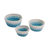 Corbeille ronde en tissu turquoise 1-3 cmø20h9