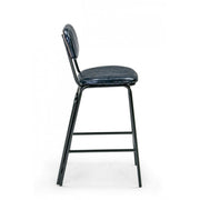 Tabouret de bar vintage simili cuir bleu DEBBIE 44x51x h100 cm