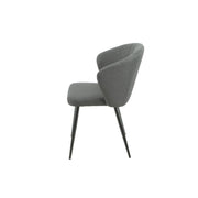 Chaise rembourrée Krid Gris foncé avec des pieds en métal noir 44x41x82 cm