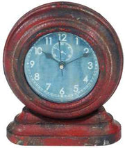 Mini horloge en bois rouge ea-0721 cm. 12.5 x 6h15