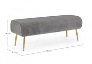 Banquette 2 places en velours gris Selena