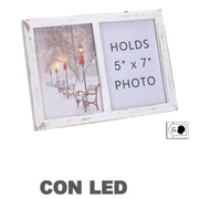 Cadre photo rectangulaire en bois blanc cm27x20x3