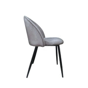 Chaise de tissu gris avec des jambes en métal noir 78x47x57 cm