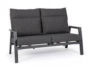 Sofa 2-SEATER avec coussins inclinables avec coussins anthracites kledi