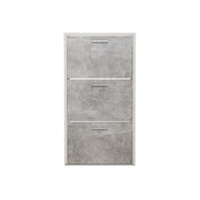 Scarpiera 3 volets Structure blanche et ciment 61x25xh.115 cm