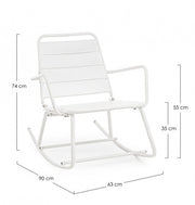 Rocking chair blanc bizzotto lillian