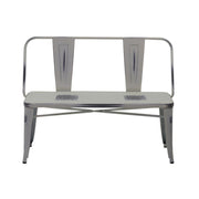 Banc en fer avec dossier blanc antique 111 x 51 xh 82,5 cm