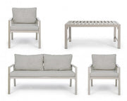 Salon de jardin ivoire avec coussins amovibles