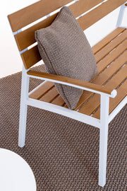 Banc de salon de jardin blanc Isak