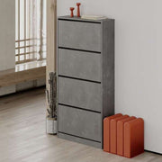 Armoire à chaussures rétro gris avec 4 portes L73 x P26 x 154.5H cm